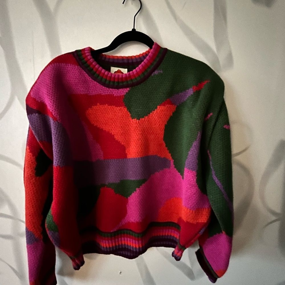 Abstract Multicolor Sweater Size S